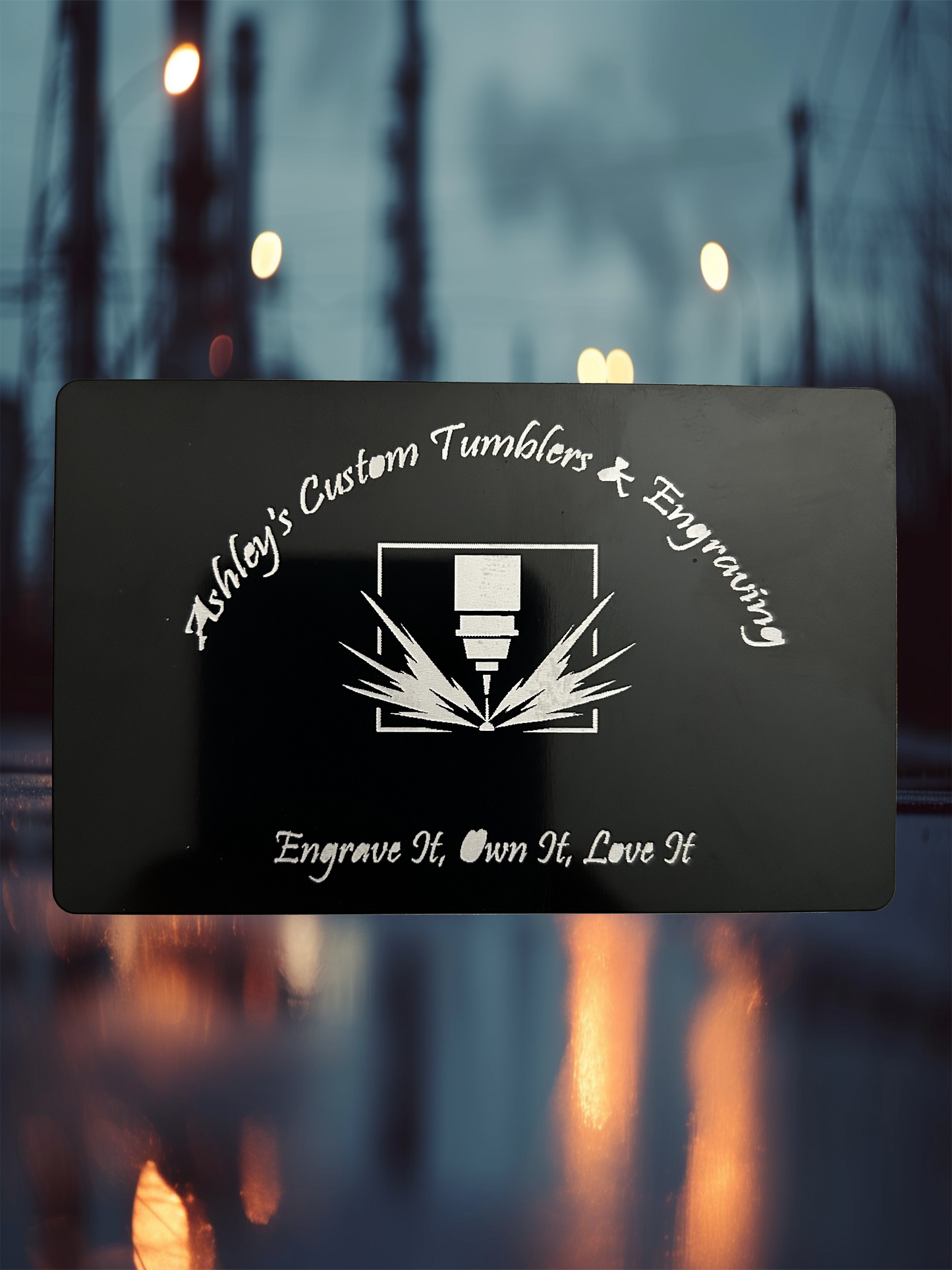 Aluminum business cards