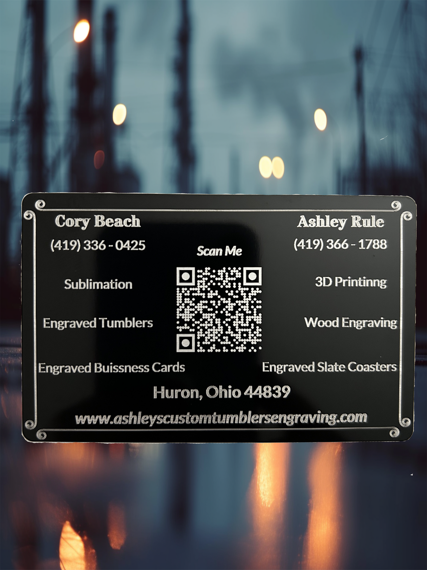 Aluminum business cards