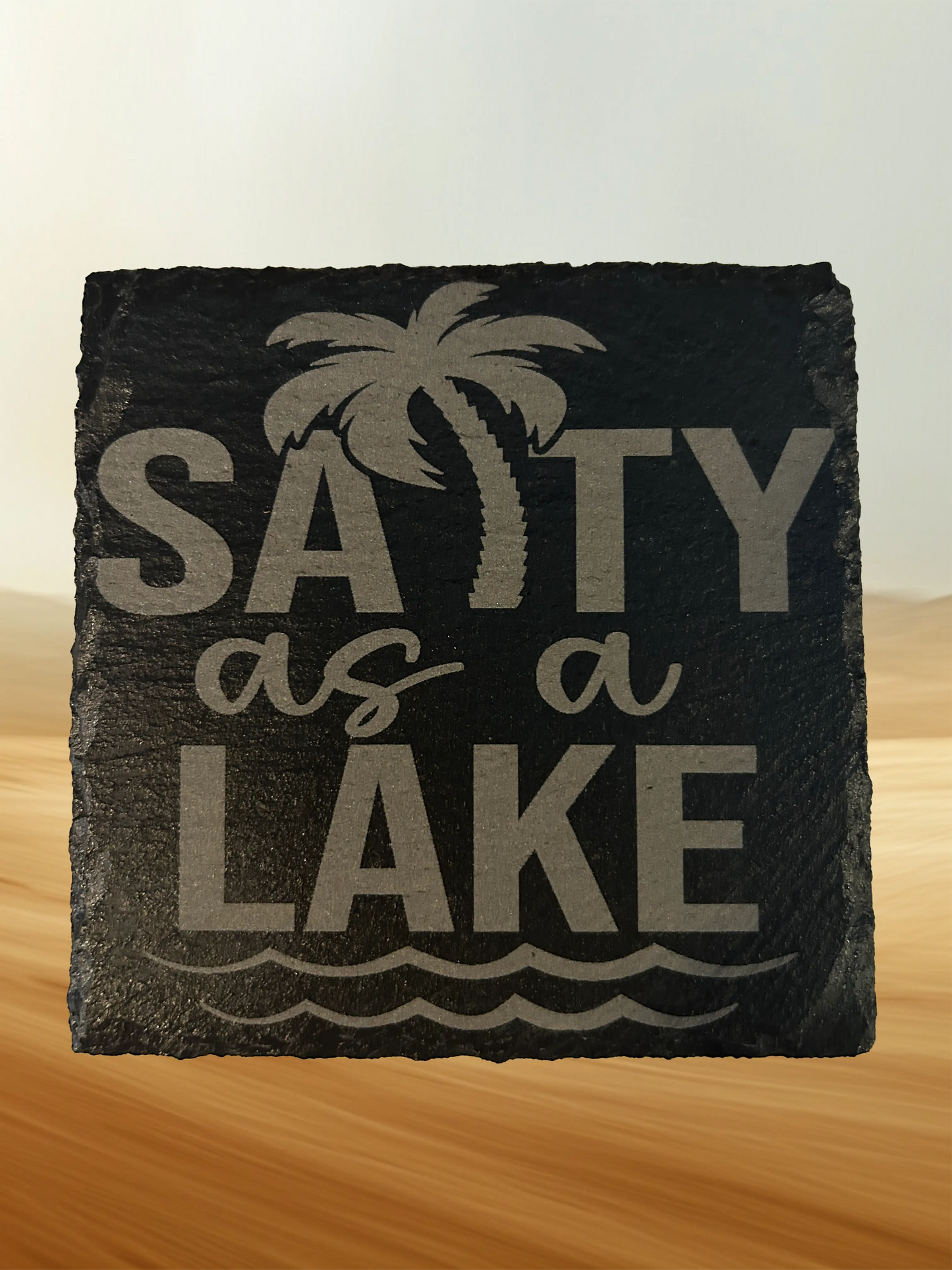 Lake Life Slate Coaster Set – 4-Pack Laser-Engraved Stone Coasters with ‘Salty as a Lake’, ‘Lake Babe’ & Summer Sayings Ashley's Custom Tumblers & Engraving