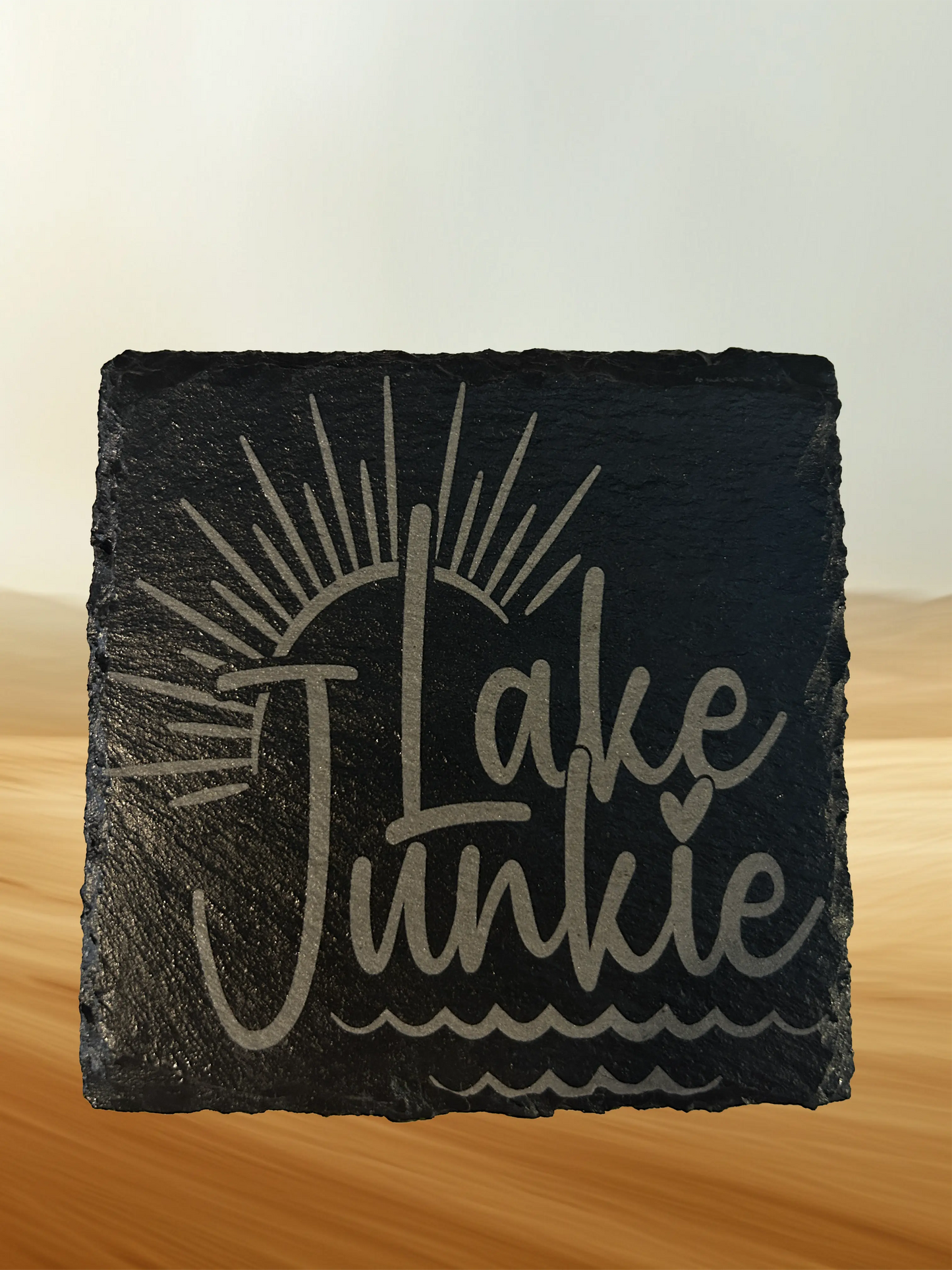 Lake Life Slate Coaster Set – 4-Pack Laser-Engraved Stone Coasters with ‘Salty as a Lake’, ‘Lake Babe’ & Summer Sayings Ashley's Custom Tumblers & Engraving