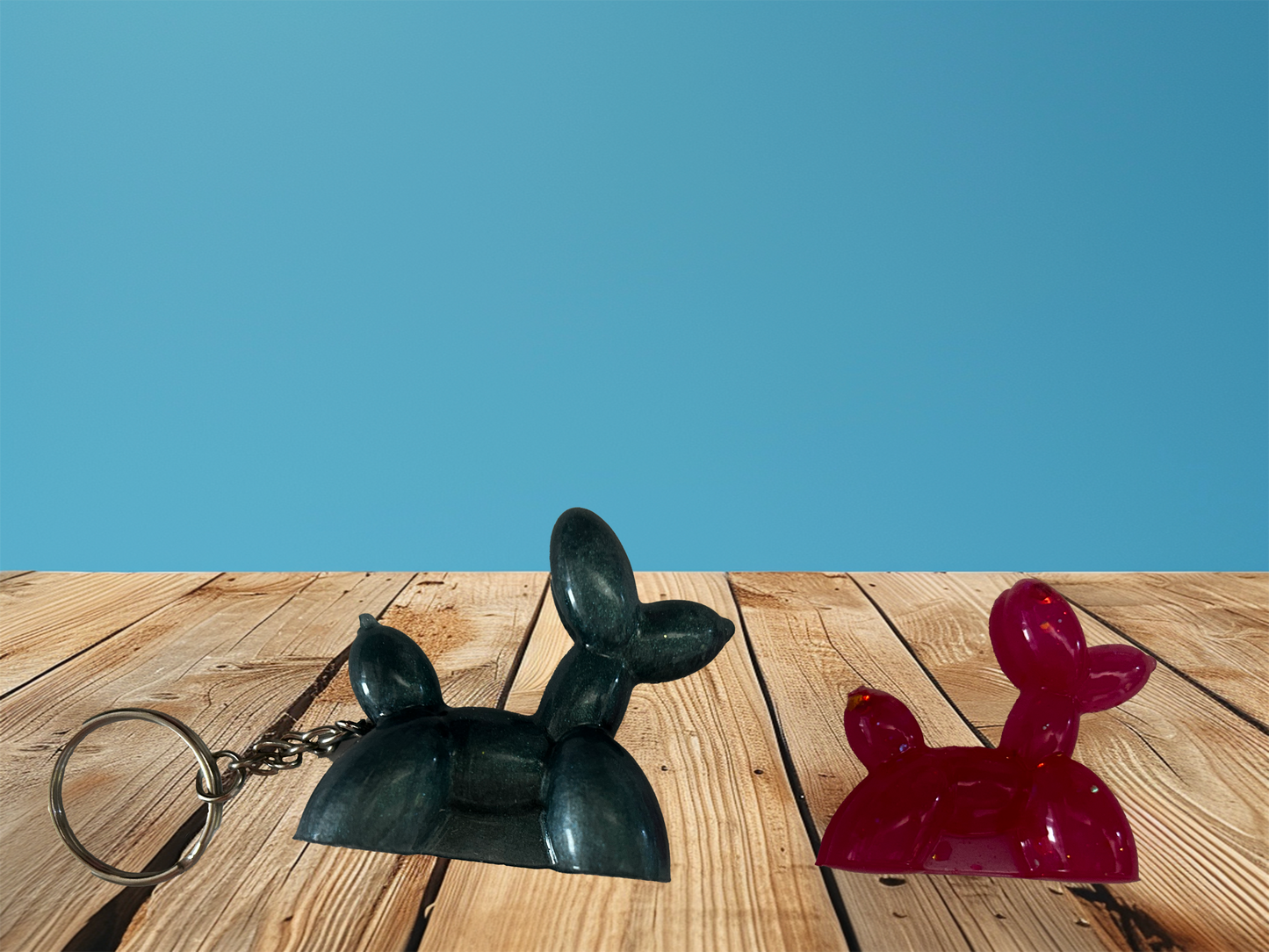 Epoxy Dog key Chain Set of 2
