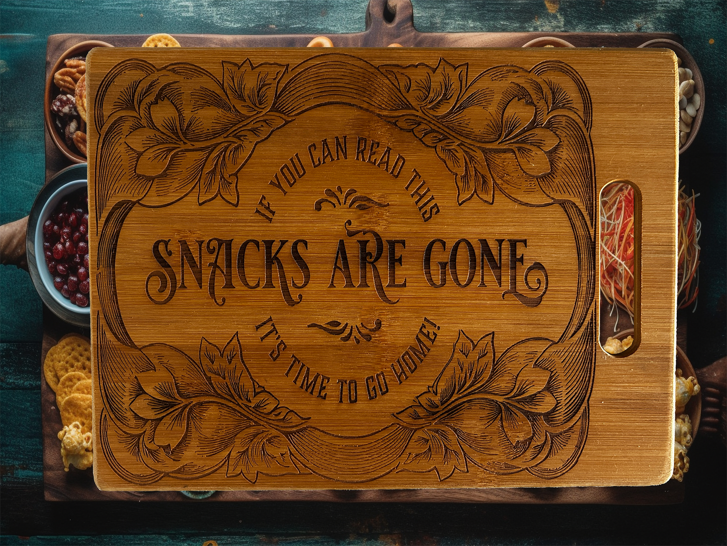 Snacks Are Gone Engraved Cutting Board