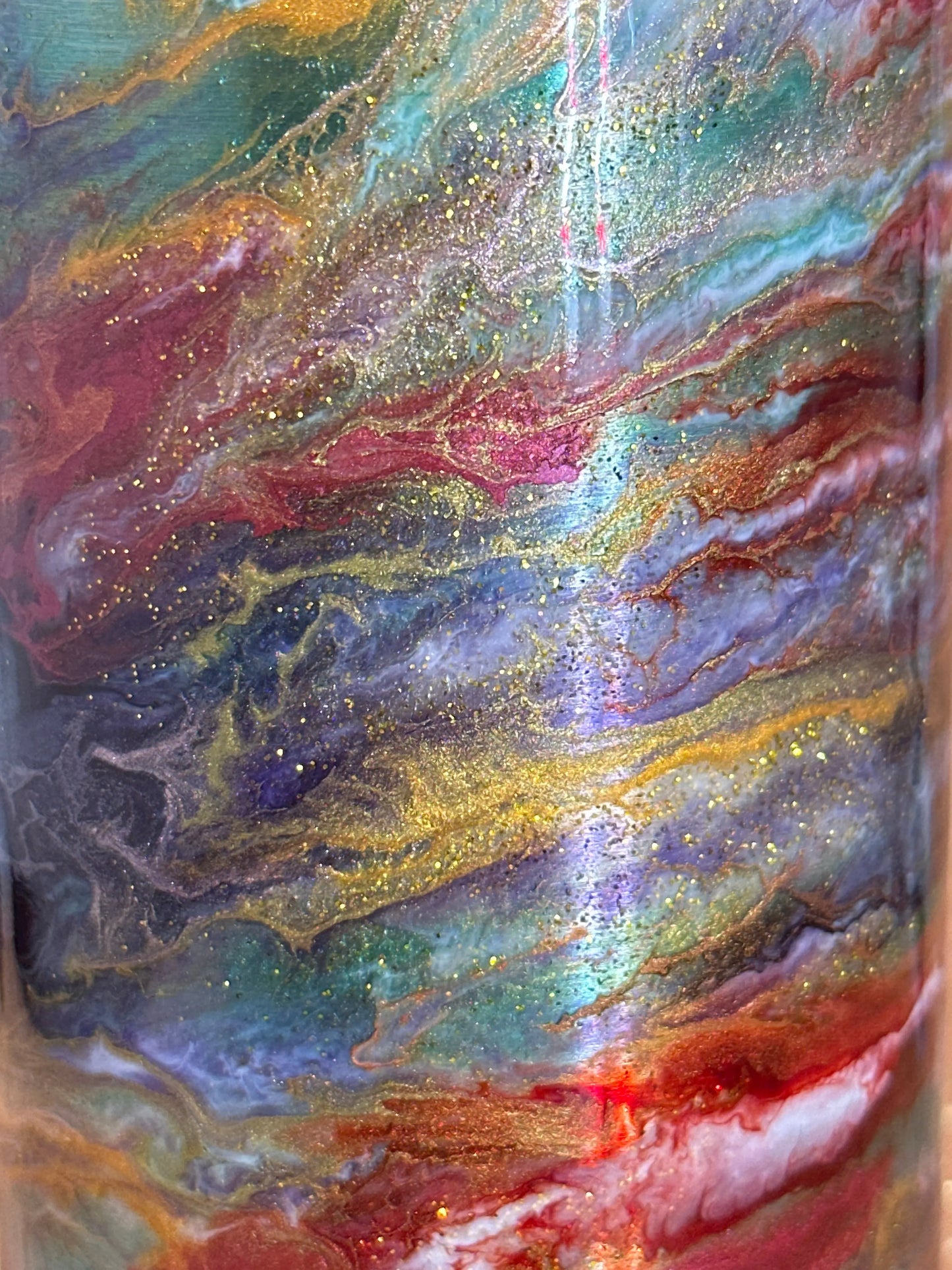20oz Epoxy & Alcohol Ink Custom Tumbler – Handmade Swirl Design with Lid & Handle – Unique Gift for Drinkware Lovers Ashley's Custom Tumblers & Engraving