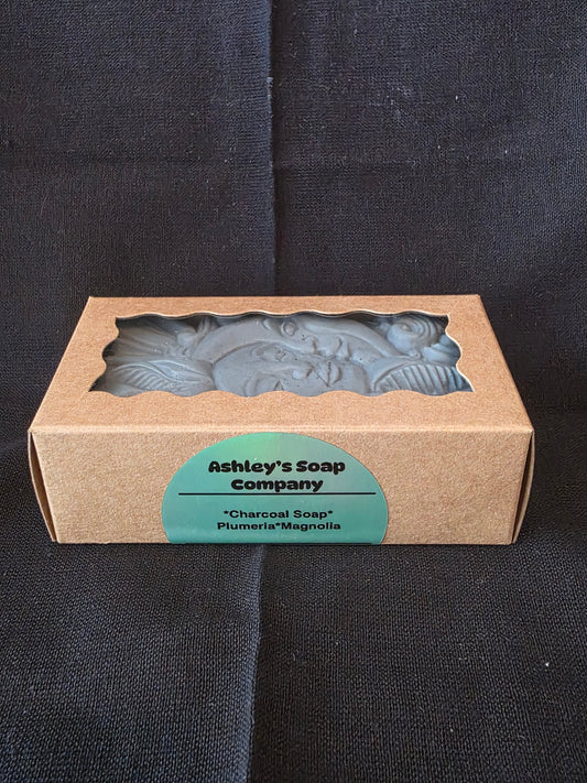 5oz Plumeria & Magnolia Activated Charcoal Soap Bar Ashley's Custom Tumblers & Engraving