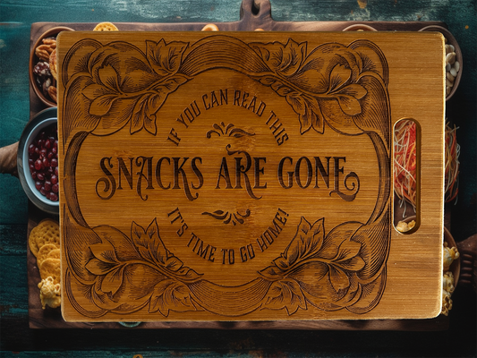 Snacks Are Gone Engraved Cutting Board