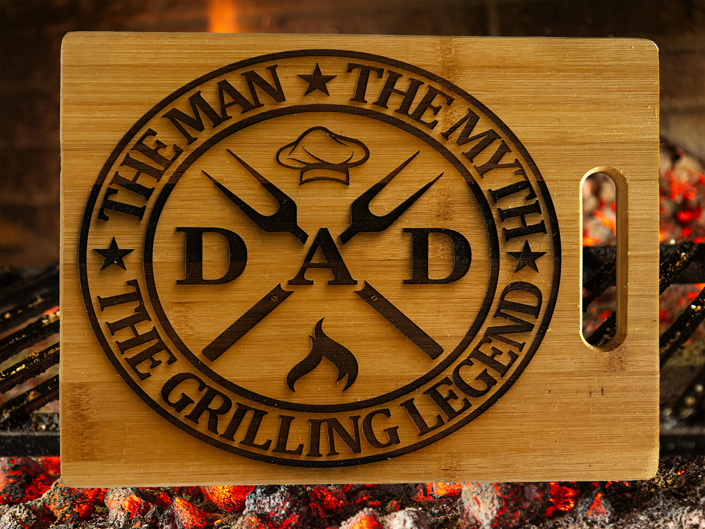 The Man, The Myth, The Grilling Legend Engraved Cutting board