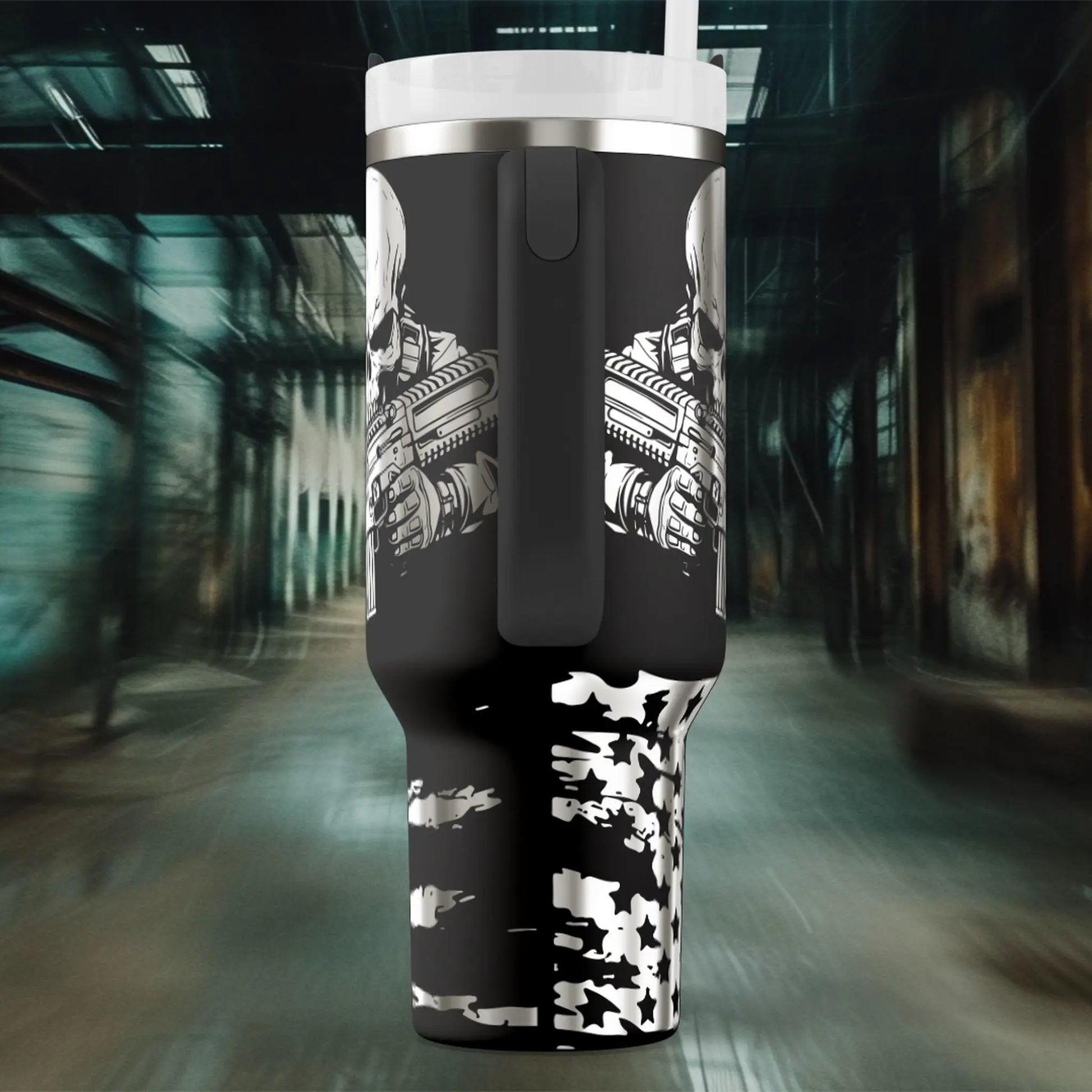 40oz "We the People" Patriotic Tumbler – Laser-Engraved Black Stainless Steel Travel Cup with Lid & Handle Ashley's Custom Tumblers & Engraving